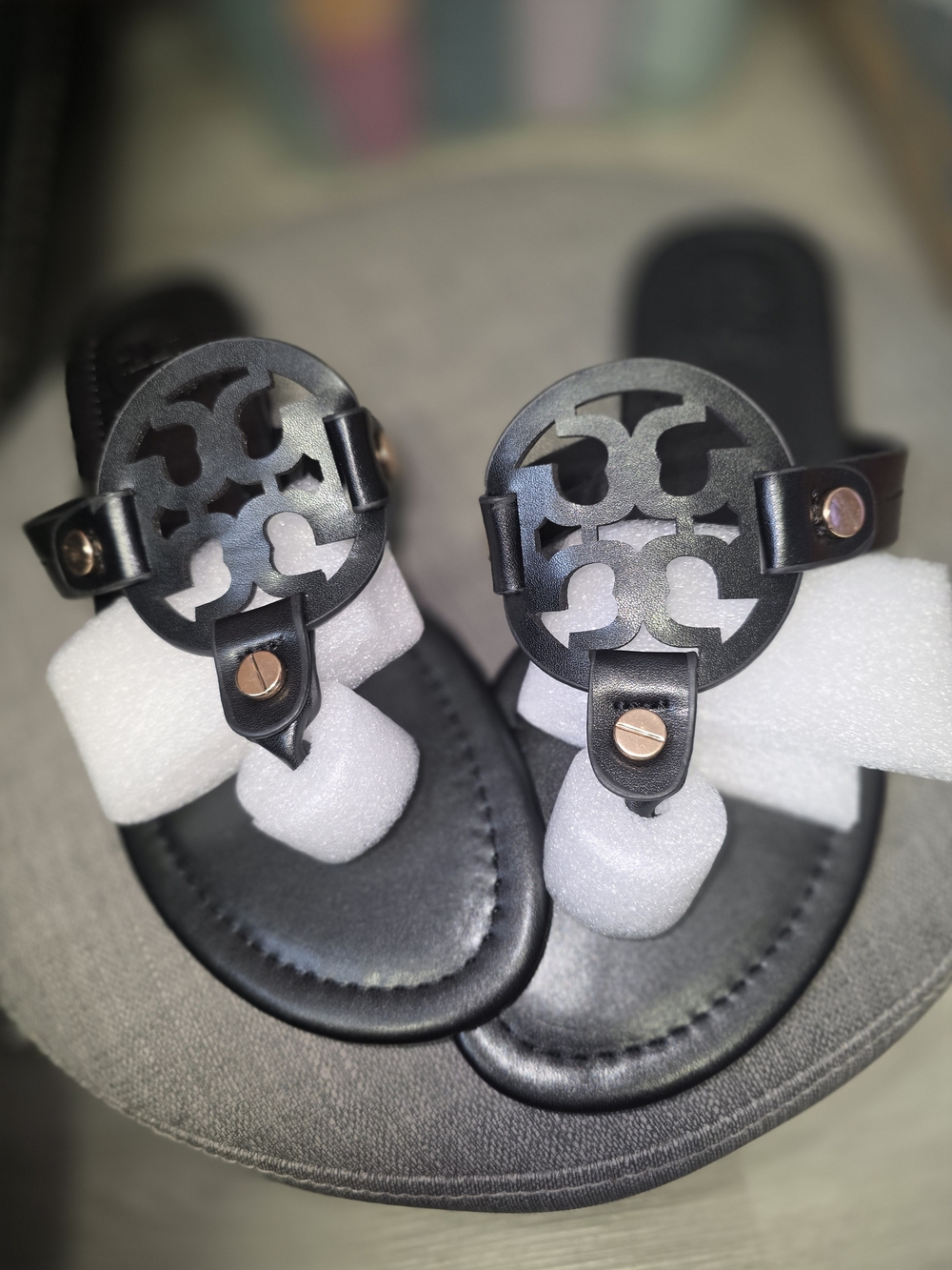 Women's-inspired Black Logo Thong Sandals - Stylish Men Accessories